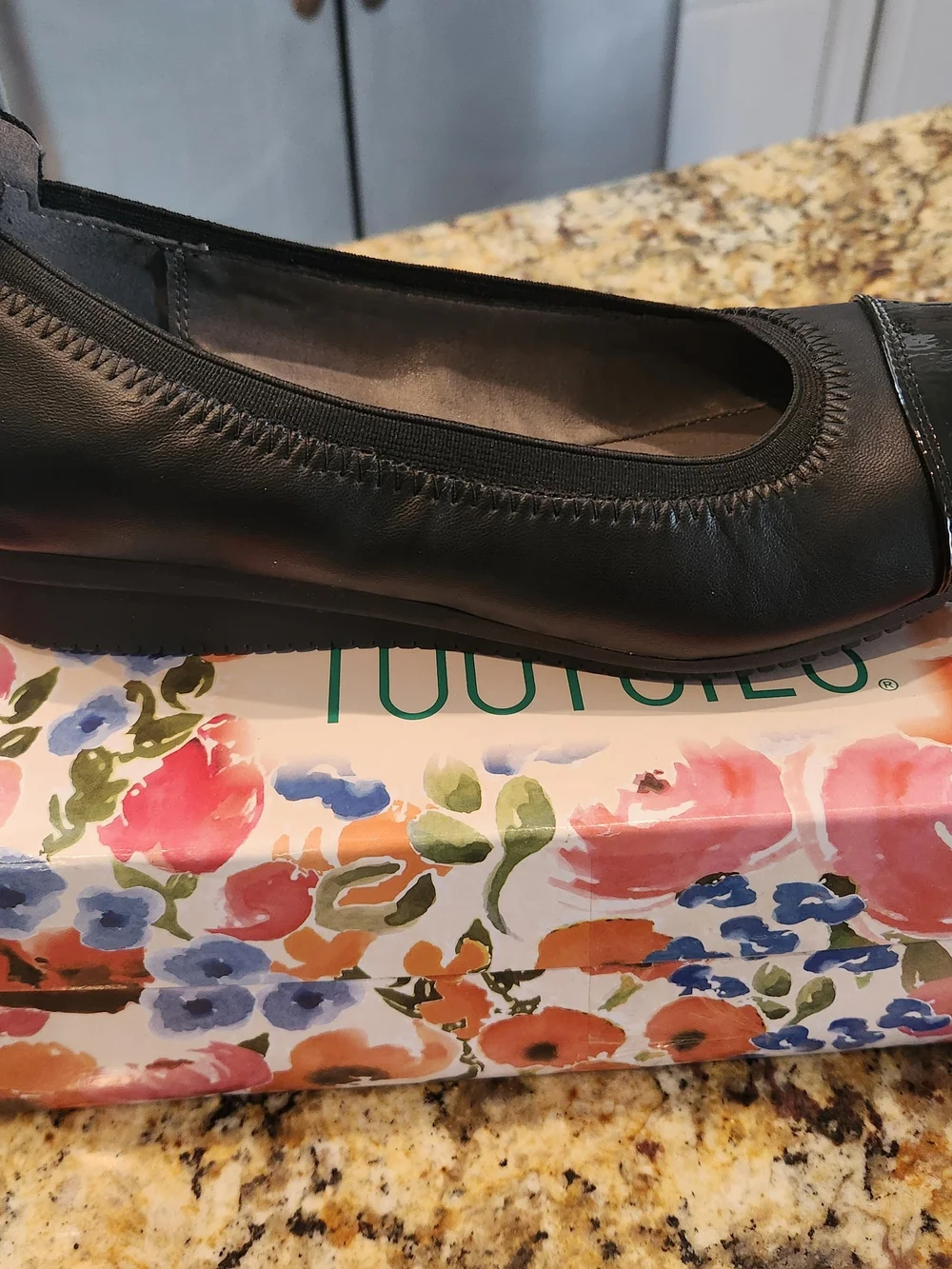 Mootsies Tootsies Joey Black Patent Cap-Toe Ballet Flats